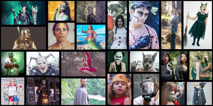 Collage de fotos de personas en cosplay